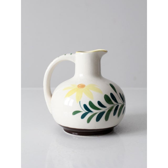 Mid 20th Century Mid 20th Century Mid-Century Modern Hand-Painted Nasco Floral Pitcher For Sale - Image 5 of 11