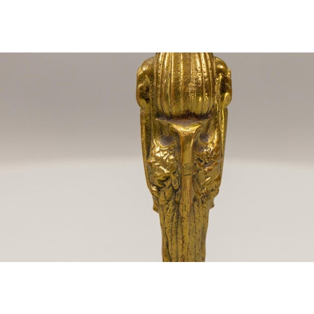 French Art Deco Bronze Candlesticks with Marabou Storks, 1930s, Set of 2 For Sale - Image 4 of 18