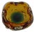 Amber and Green Murano Glass Ashtray, Italy, 1960s For Sale