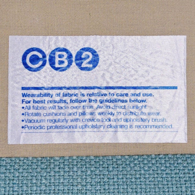 Textile Cb2 Club 101” Modern 3-Seat Light Blue Sofa For Sale - Image 7 of 7