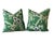 Chinese Pair of Thibaut Fabrics Yukio Chinoiserie Green and Blue Pillow Covers For Sale - Image 3 of 6