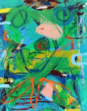 “The New Principle” Original Mixed Media Intuitive Abstract Painting on Stretched Canvas by Stephen Stilgenbauer