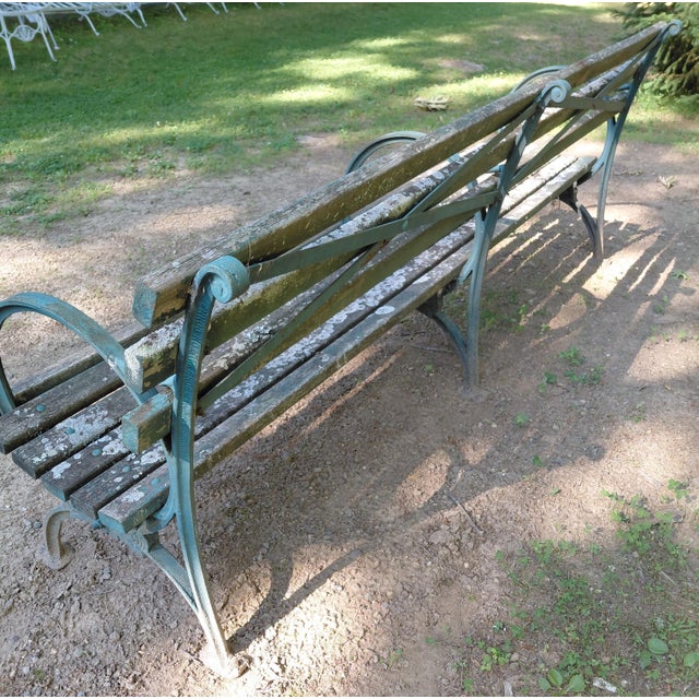Art Deco World's Fair Garden Bench by Kenneth Lynch and Sons Wilton Ct. It is 8' wide x 35" high x 23.5" deep. The seat...