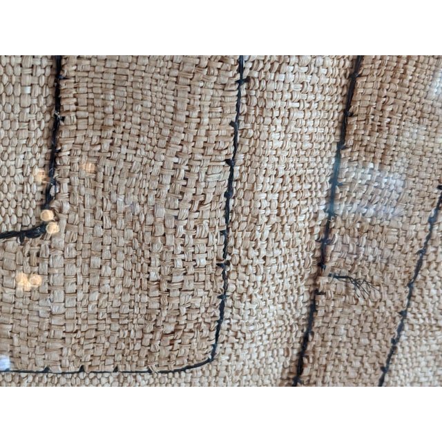 Textile Vintage Kuba Cloth Panel in Custom Frame For Sale - Image 7 of 12