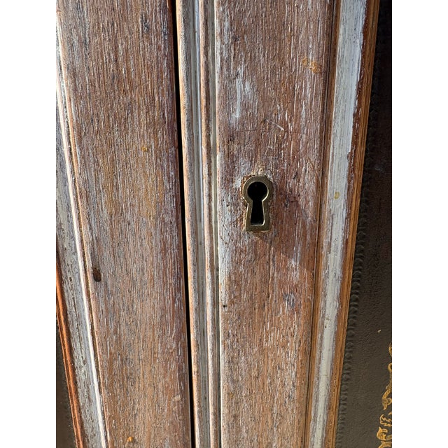 Vintage Classical Style Two Door Leather and Walnut Cabinet For Sale In Philadelphia - Image 6 of 11