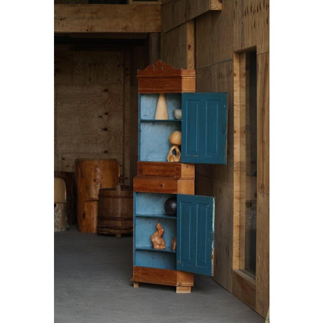 Antique Two-Part Pine Corner Cabinet For Sale - Image 13 of 18