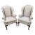 1980s Pair of Hickory Wing Back Chairs in Pastel Check Weave Fabric For Sale