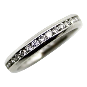 Vintage Channel Set Platinum Diamond Eternity Band Size 4.5