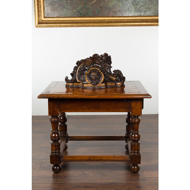 Black Forest Swiss 1900s Carved Wooden Fragment with Bear Motif and Gilt Accents For Sale - Image 11 of 12