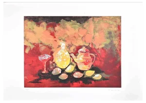 José Guevara, Still Life, Original Lithograph, Late 20th-Century