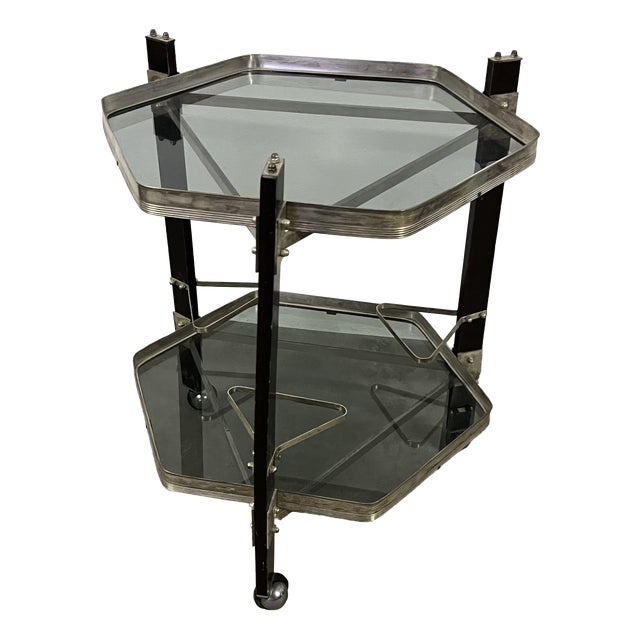 Vintage Bar Table with Wheels, 1970s For Sale