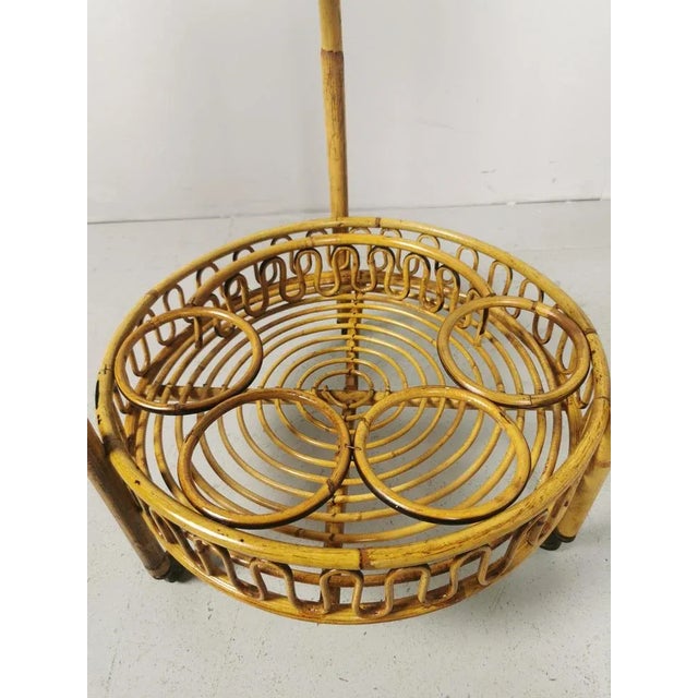 Wood Bamboo Rattan Wicker Trolley, 1950s For Sale - Image 7 of 18