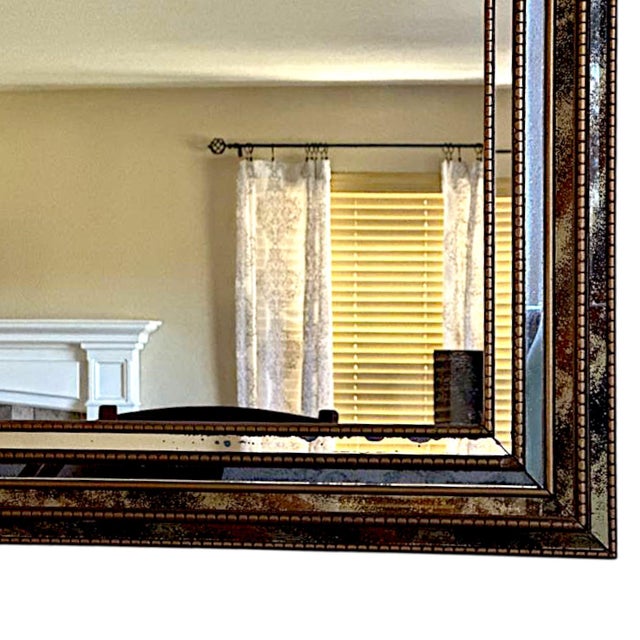 20th Century Large Vintage Beveled Wall Mirror With Ornate Multi-Layereed Gilt Frame For Sale - Image 9 of 10