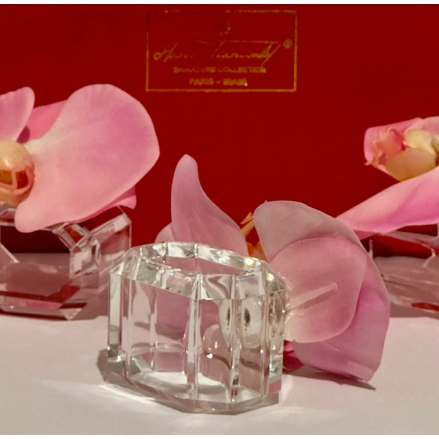 Pink Orchid Napkin Rings by Hans Turnwald- Set of 4 For Sale - Image 6 of 11