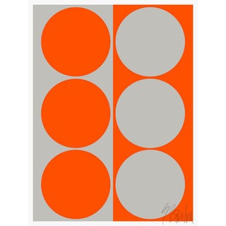 Dynamic Orange and Gray Fine Art Print 32" X 45" by Liz Roache For Sale