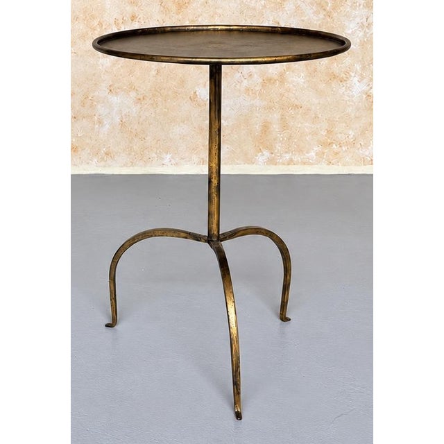 Spanish Iron Drinks Table With Dark Gold Patina For Sale - Image 4 of 13