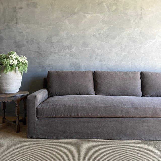 Not Yet Made - Made To Order Custom Made to Order Slip Covered Maxwell Sofa 110" With Down Wrapped Cushions For Sale - Image 5 of 9