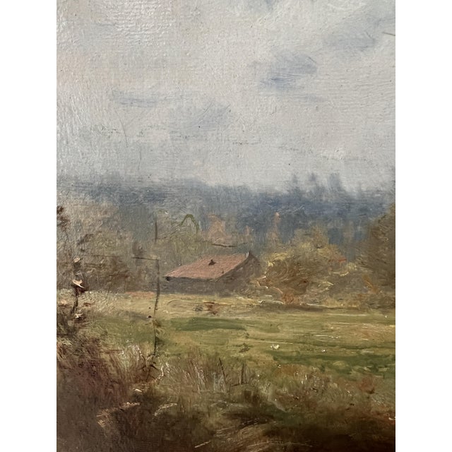 Gustave Eugène Castan, Personnages au bord de l'étang, Oil on Wood, Framed For Sale - Image 11 of 18