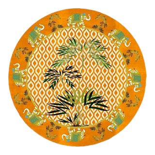 Italian Orange Placemat With Elephants For Sale