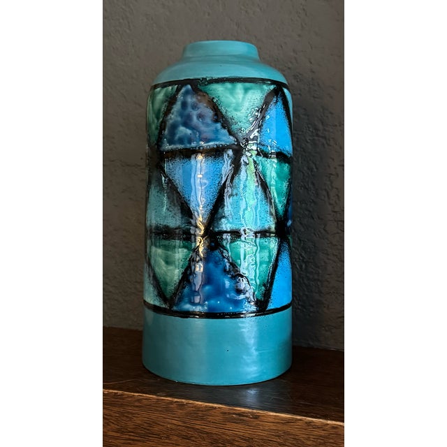 Mid 20th Century Mid 20th Century Italian Bitossi Vetrata Glaze Vases; Matched Pair, Models 941b and 942b For Sale - Image 5 of 17