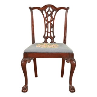 Antique Chippendale Carved Mahogany Side Chair or Dining Chair, Circa 1860s For Sale