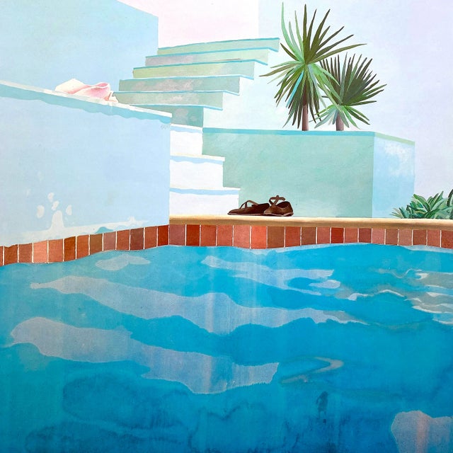 L'eau el le design du danemark 展覧会ポスター David Hockney Vintage 1976 Lithograph Print Framed Pop Art