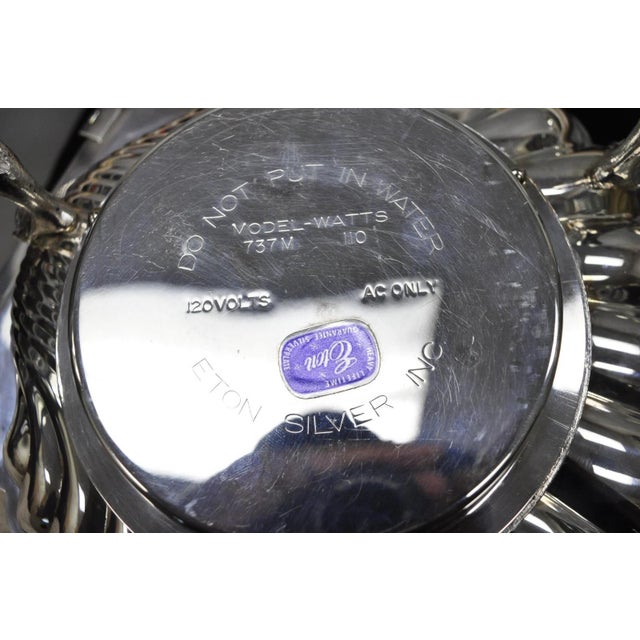 Vintage Eaton Silver Co Regency Silver Plated Clam Shell Warmer W Dolphin Handle For Sale - Image 16 of 18