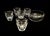 Art Deco Late 20th Century Baccarat Faceted Optic Cut Crystal 5 Shot Glasses With Low Profile Crystal Bowl - 6 pcs For Sale - Image 3 of 8
