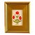 Original Hand-Painted Red Motif Painting, Framed For Sale