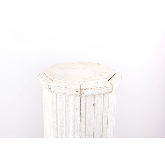 White Vintage Italian Oak Pedestals, Set of 2 For Sale - Image 8 of 9