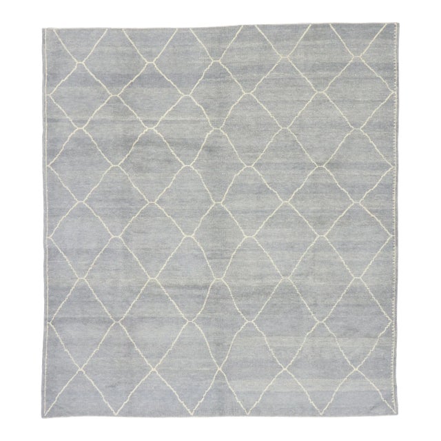 Contemporary Gray Moroccan Style Rug - 08'03 X 09'00 For Sale