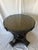 Late 20th Century Hollywood Regency Neoclassical Pedestal Accent Table With Gilt Marquetry & Glass Top For Sale - Image 4 of 11