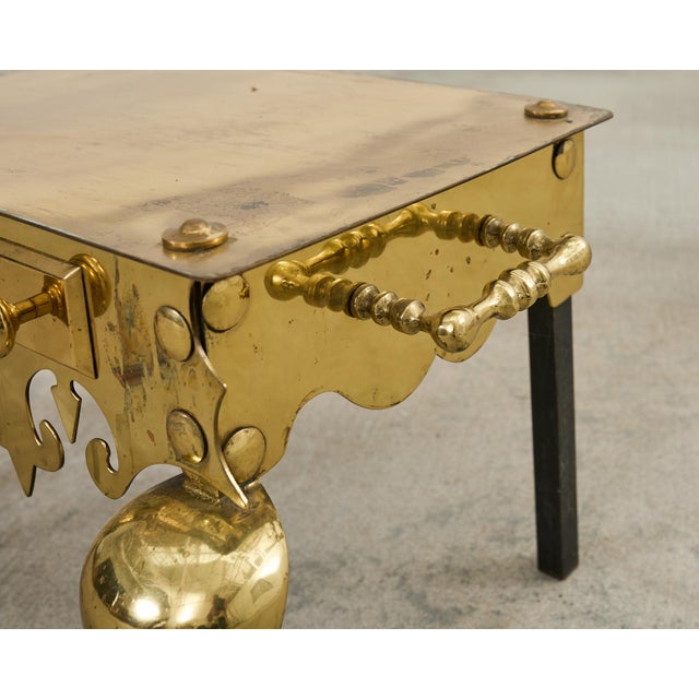 19th Century English Patinated Brass Footman Trivet Stand For Sale - Image 9 of 12