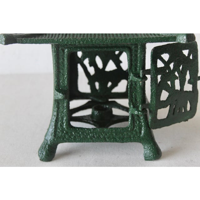 1970s Toro Japanese Iron Hanging Lantern in Green Takaoka For Sale - Image 9 of 9