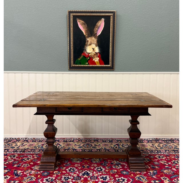 Antique French Flip Top Envelope Library Table Console Sofa Entry Table Oak For Sale - Image 12 of 18