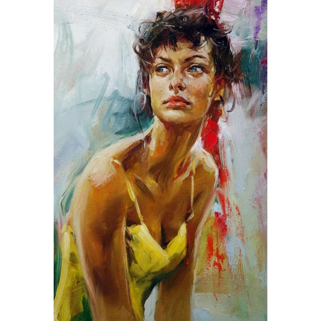 Figurative Contemporary Andrew Atroshenko, Angelina, Original Oil on Canvas For Sale - Image 3 of 4