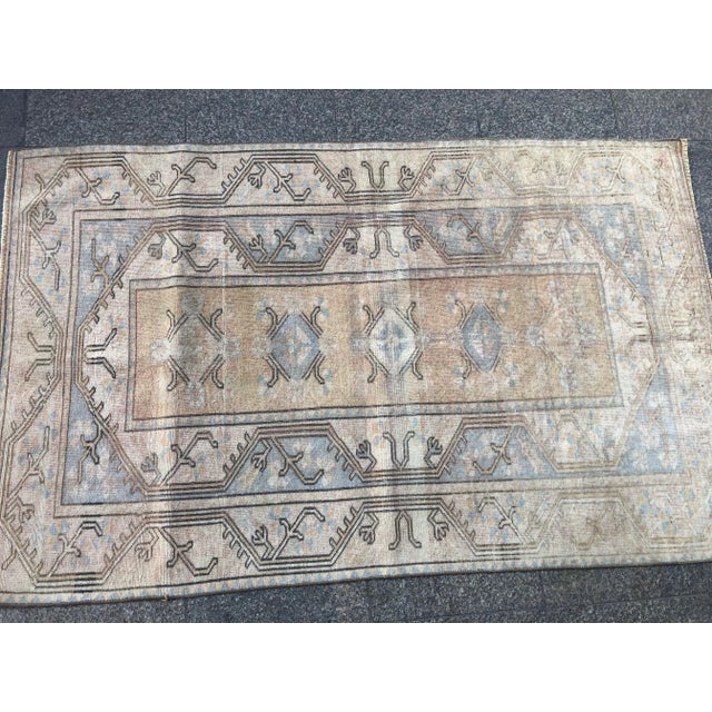 Tan 1960s Vintage Handmade Nomadic Rug- 3′6″ × 5′11″ For Sale - Image 8 of 11