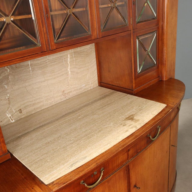 Brown Italian Display Cabinet in Mahogany and Marble For Sale - Image 8 of 16