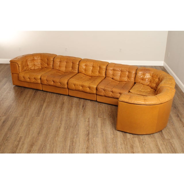 Animal Skin DeSede Six-Piece Patchwork Leather Sectional Sofa For Sale - Image 7 of 12