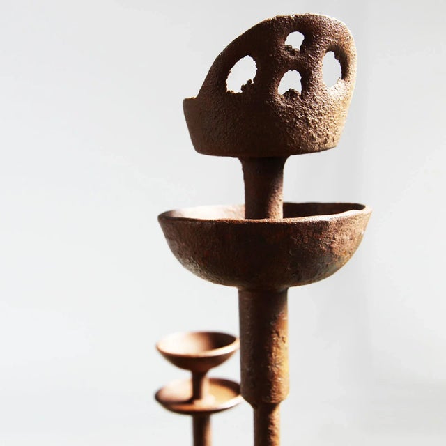 Vintage Iron Shanxi Candle Stand - Medium For Sale - Image 4 of 4