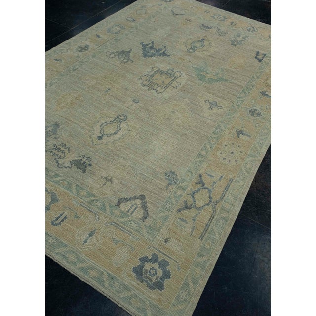 Turkish Turkish Oushak Rug 6' x 9'5" #18625 For Sale - Image 3 of 8