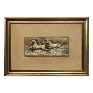 Bronze Horse Plaque attributed to Ottaviani For Sale