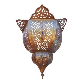 Moroccan Brass Pendant For Sale