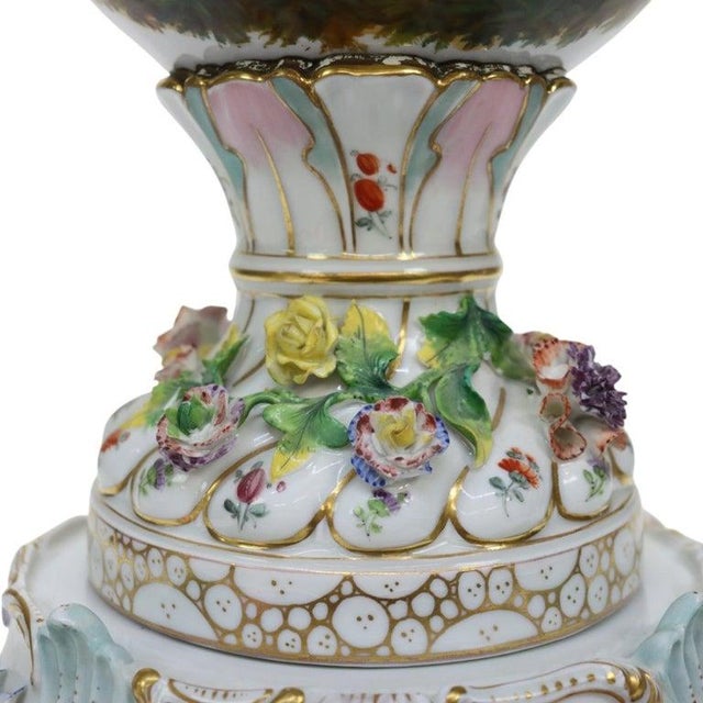 Meissen Louis XIV Style Figural & Floral Pictorial Porcelain Urn C1880 For Sale - Image 10 of 18