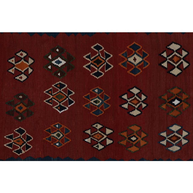 1950s Vintage Afghani Tribal Kilim Rug With Geometric Patterns For Sale In New York - Image 6 of 7