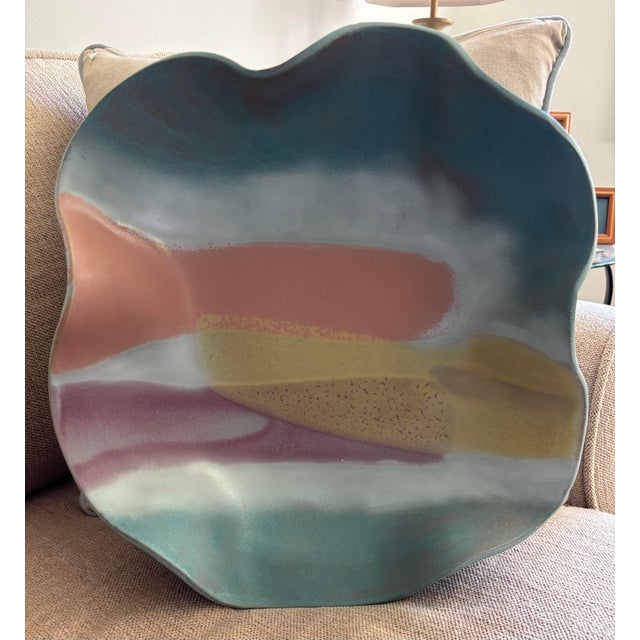 Unique artisan pottery centerpeice with beautiful pastel blending. Received as a wedding present in the late 80’s- Studio...