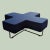 Late 20th Century Postmodern Allermuir "Cross" Modular Bench Blue Upholstered Chrome Ottoman For Sale - Image 4 of 7