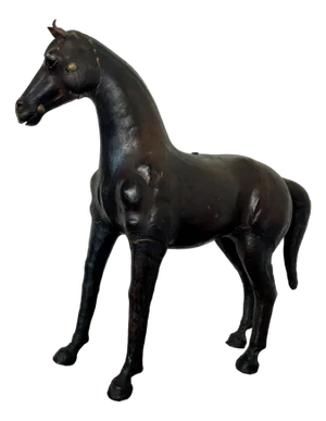 Victorian Leather Horse Sculpture, Late 19th Century