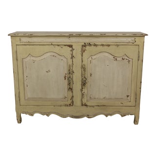 Habersham Distressed Painted Finish Country French Console Cabinet For Sale