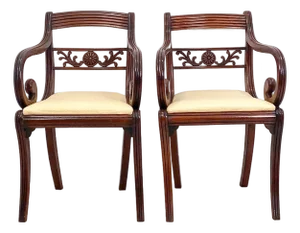 Pair of Regency Period English Armchairs, Circa 1820